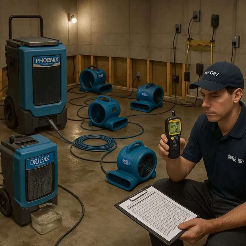 Structural Drying and Dehumidification process in Mount Penn, PA